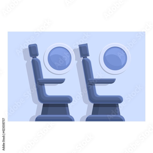 Plane seats icon. Cartoon of plane seats vector icon for web design isolated on white background
