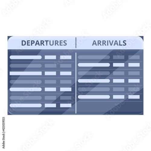 Airport screen icon. Cartoon of airport screen vector icon for web design isolated on white background
