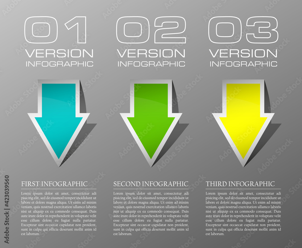 vector 3 arrow banners business infographic process diagram compare ...