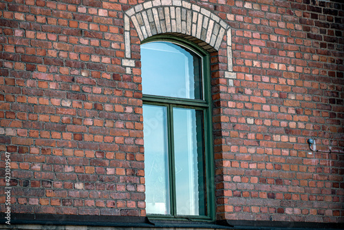 Photography old brick wall with windows, nacka, sweden,sverige, stockholm