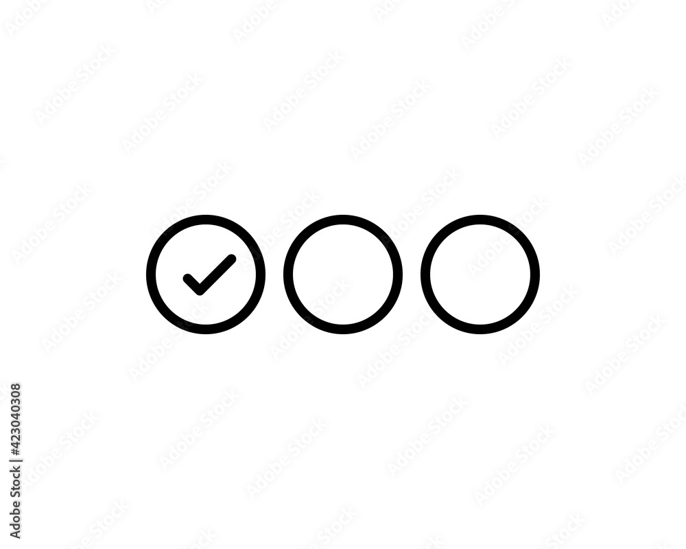 Set of trendy flat check mark icon. True or false Vector illustration isolated black and white. Set of trendy flat check mark icon. True or false Vector illustration isolated black and white.