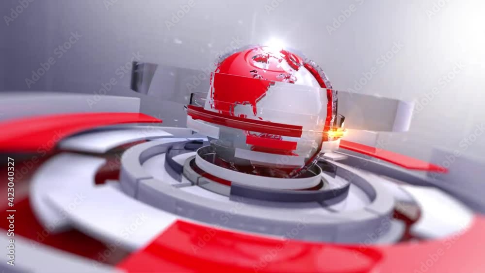 3d Digital World Map News Intro Background