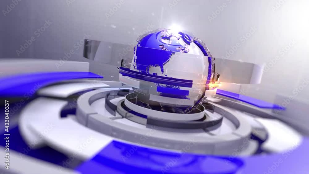 3d Digital World Map News Intro Background
