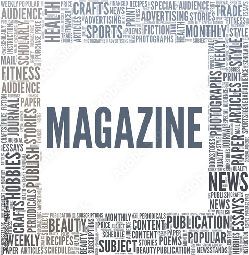 Magazine vector illustration word cloud isolated on a white background.