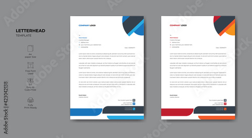 Corporate business styleletterheadtemplate design.