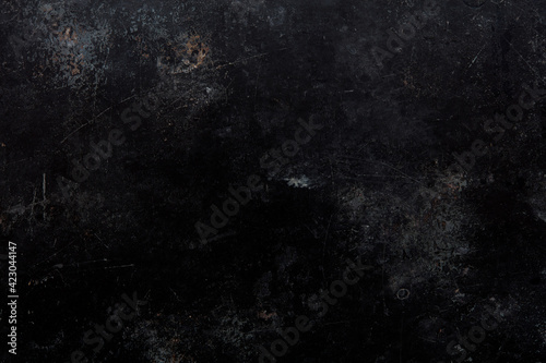 Black, scratched and old metal texture background