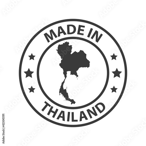 Made in Thailand icon. Stamp made in with country map