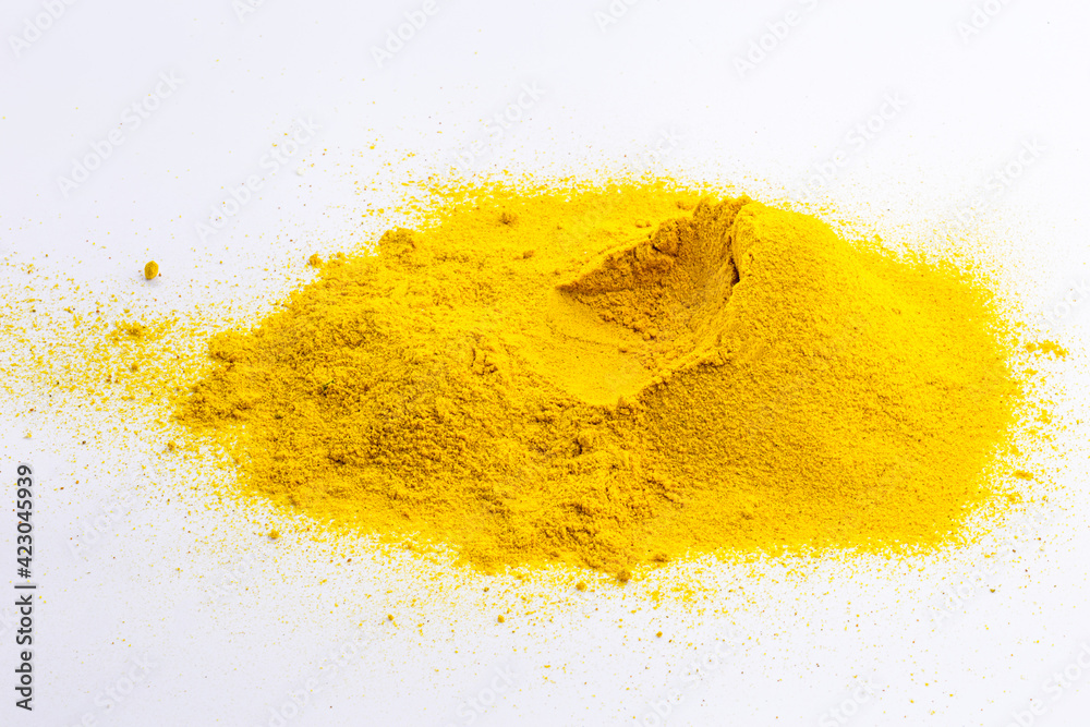 Φωτογραφία indian spice of turmeric powder, ground turmeric powder, pile of curry