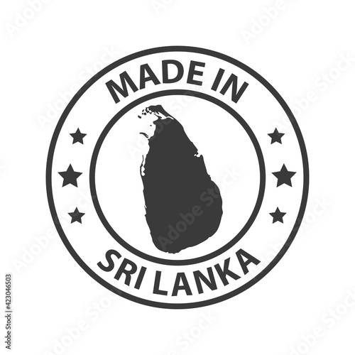 Made in Sri Lanka icon. Stamp made in with country map
