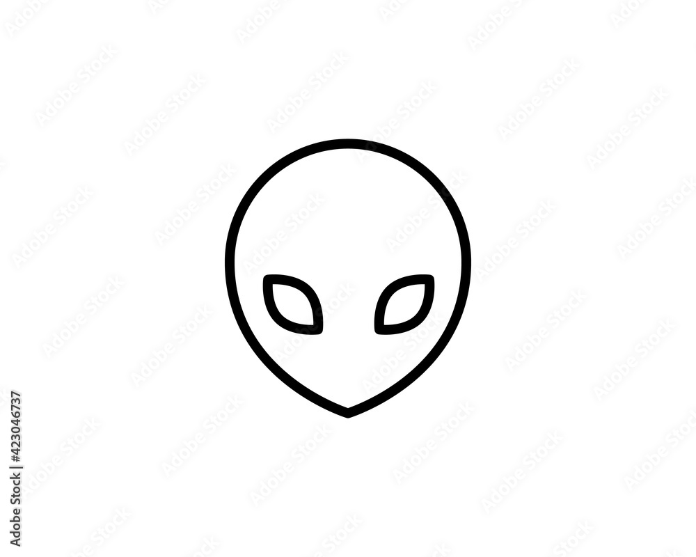 Extraterrestrial alien face or head symbol flat icon for apps and websites. Vector illustration. Extraterrestrial alien face or head symbol flat icon for apps and websites. Vector illustration.