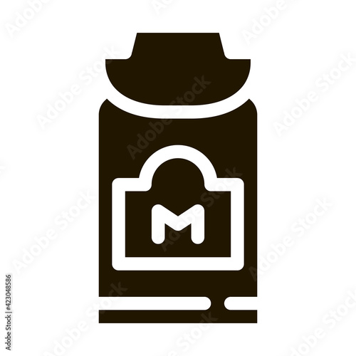 milk can with handle icon Vector Glyph Illustration