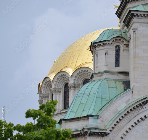 Alexander Nevski Eastern European Orthodox Cathedral with Gold Dome in Sofia, Bulgaria photo