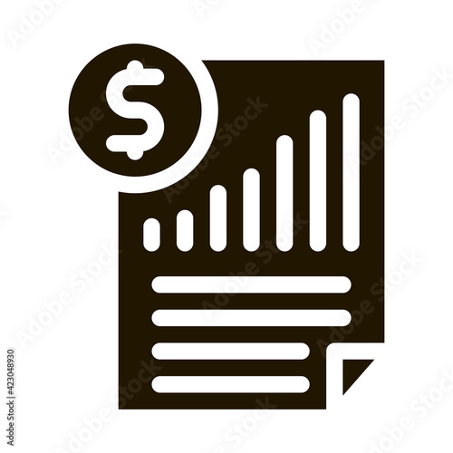 monetary statement document icon Vector Glyph Illustration