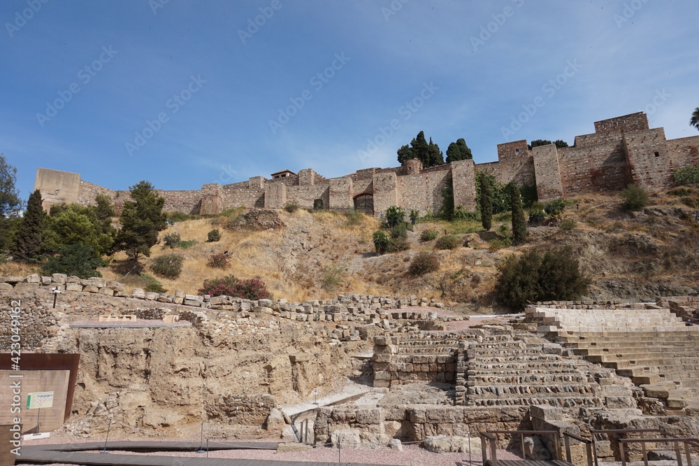 Ruins of ancient theater and Alcazaba in Malaga