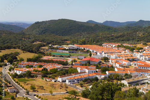 Panoramica, Paisaje o Vista en el pueblo de Aracena, provincia de Huelva, comunidad autonoma de Andalucia, pais de España