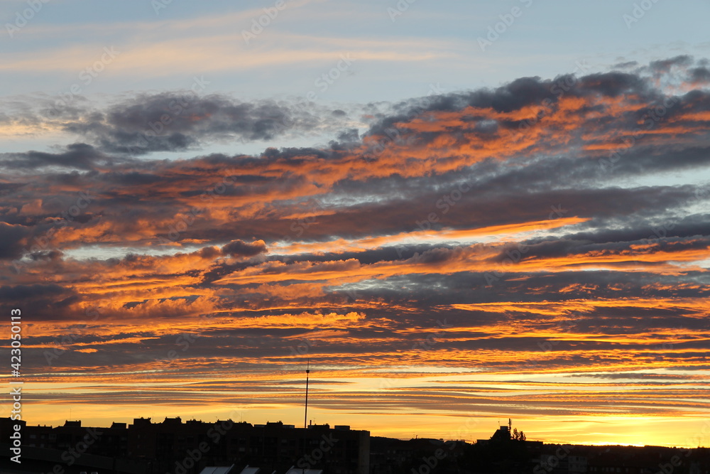 Summer sunset in León (Spain)