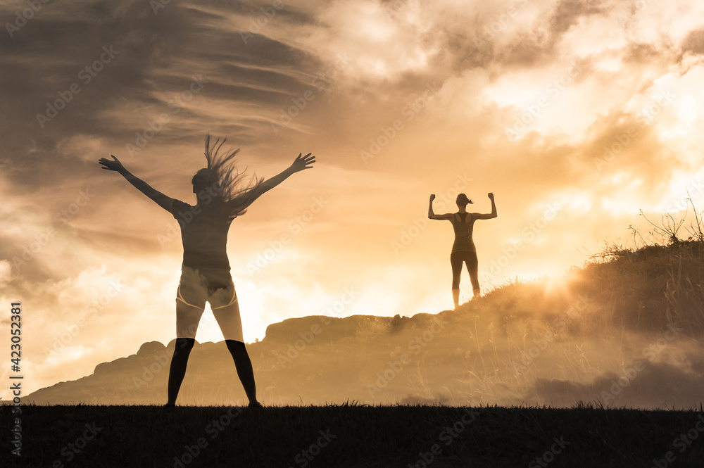 Woman feeling free, strong, and confident 