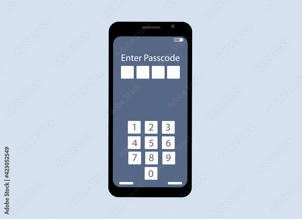 In the mobile phone, the numbers for entering the PIN code In the mobile phone, the numbers for entering the PIN code