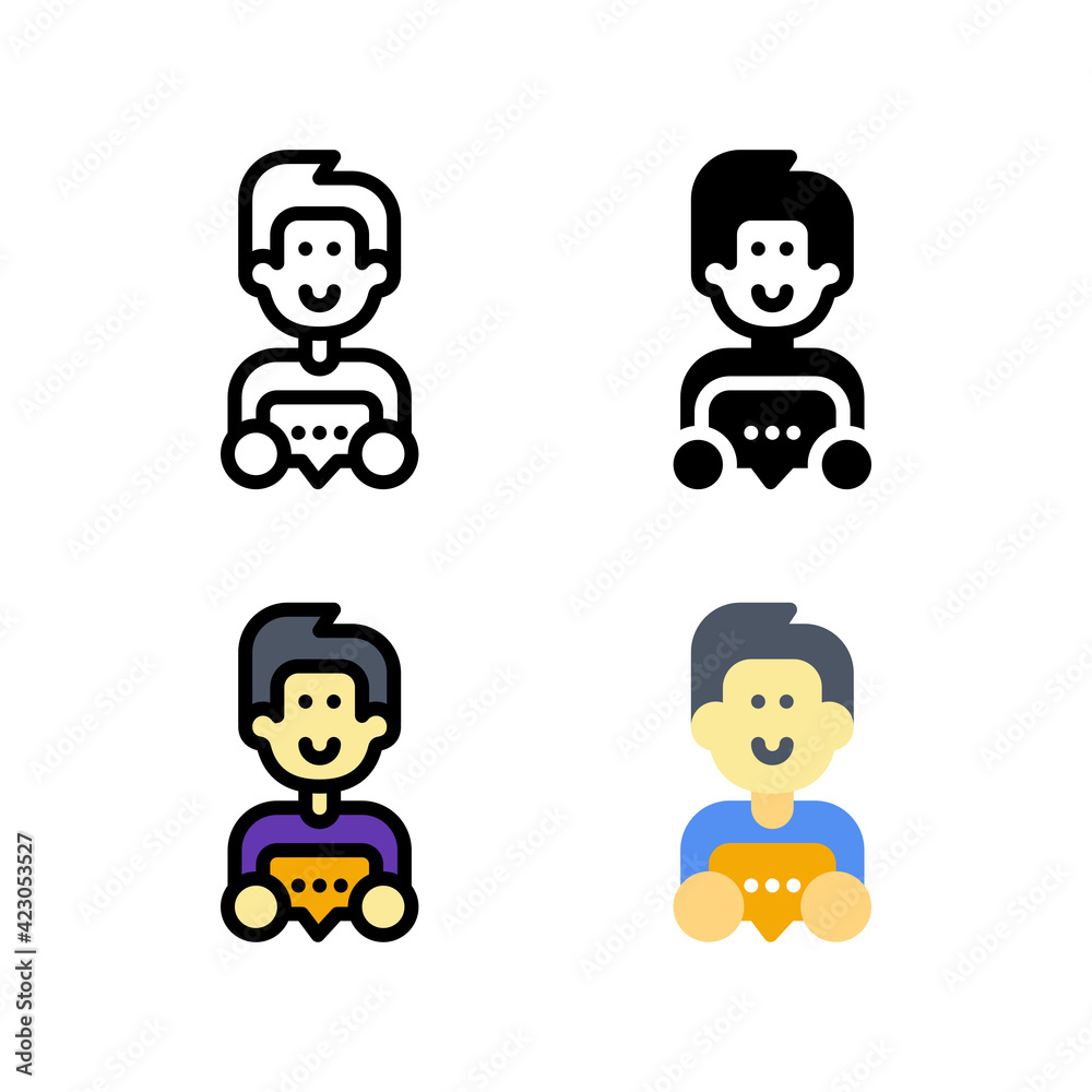 Obraz premium message send and receive chat Activity Avatar Icon, Logo, and illustration