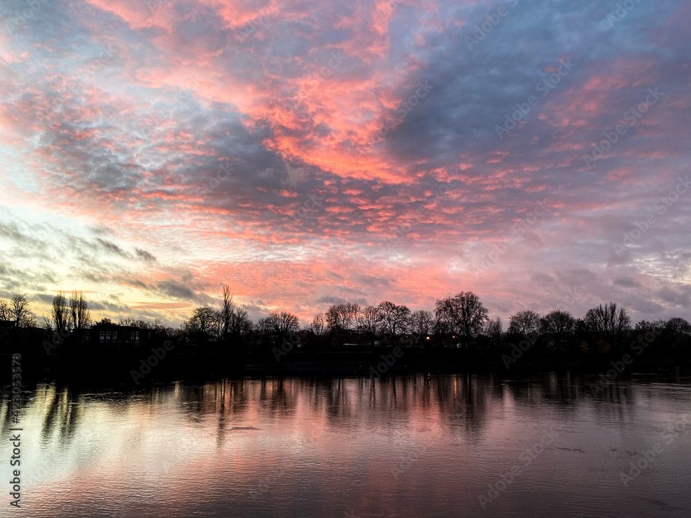 Angry reddish sky