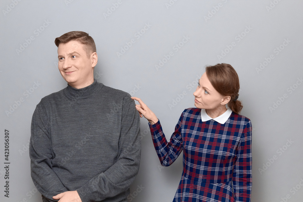 Portrait of couple during conversation, relationship concept Portrait of couple during conversation, relationship concept
