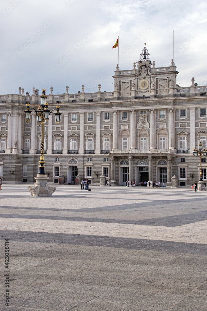 The Royal Palace of Madrid (Palacio Real de Madrid), the official residence of the Spanish Royal Family in Madrid, Spain.