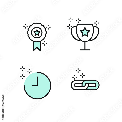 Outline web icons set Search Engine Optimization. Simple vector illustration.