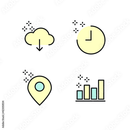Outline web icons set Search Engine Optimization. Simple vector illustration.