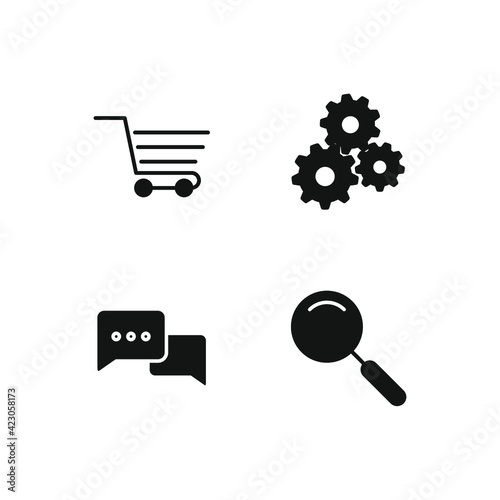 Outline web icons set Search Engine Optimization. Simple vector illustration.