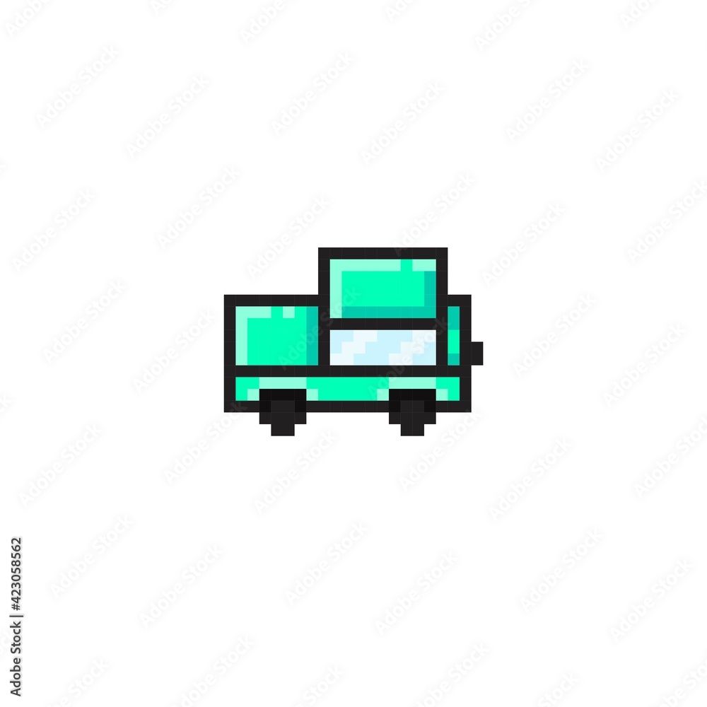 Car pixel art. Car cartoon. Vector illustration. Car pixel art. Car cartoon. Vector illustration.