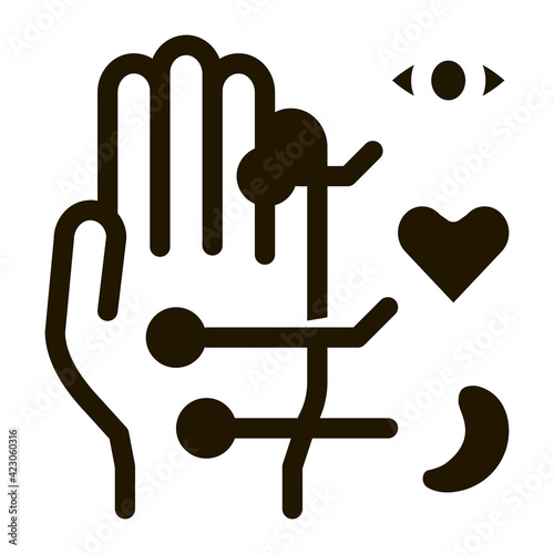 different points of impact of organs on arm icon Vector Glyph Illustration