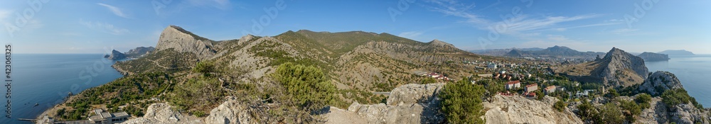 View towards Perchem mountain from Palvani-Oba Mountain, Crimea, Russia.