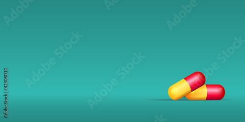 Pills. Medicine tablets isolated on background, different round and oblong drugs collection vector illustration.