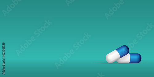 Pills. Medicine tablets isolated on background, different round and oblong drugs collection vector illustration.