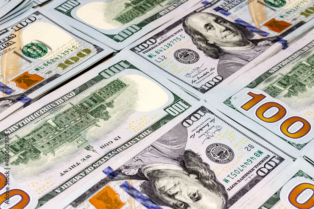 Fototapeta premium One hundred dollars background.