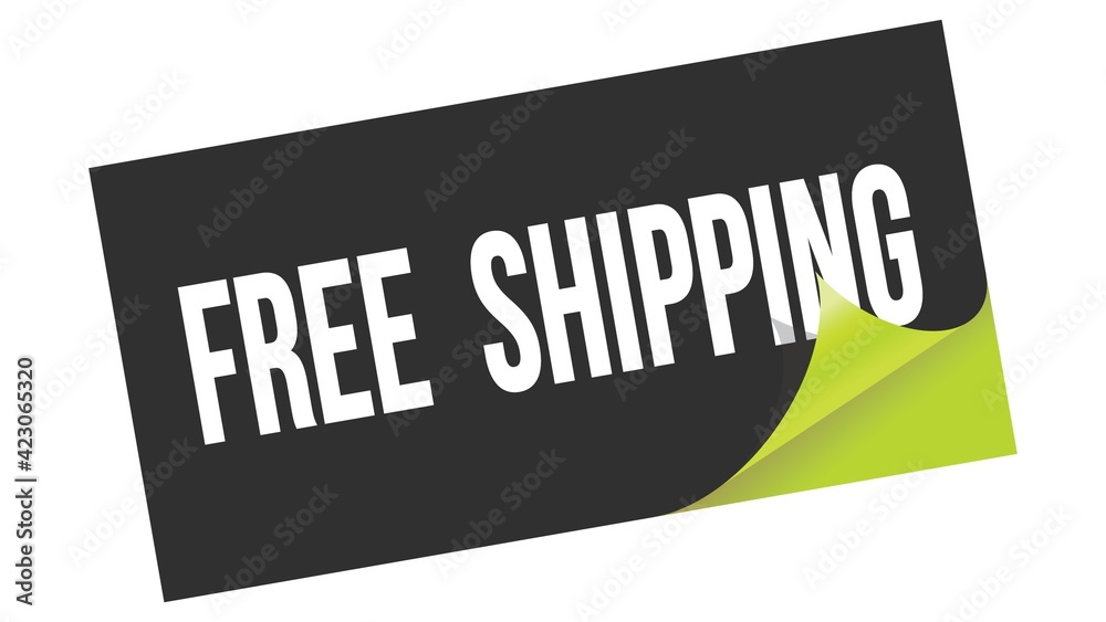 FREE SHIPPING text on black green sticker stamp. FREE SHIPPING text on black green sticker stamp.