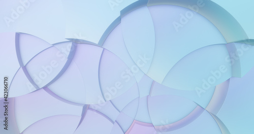 Circular shapes with pastel blue. Abstract geometric background. perfect for text overlay, or subtle element for presentations or background. 3D rendering
