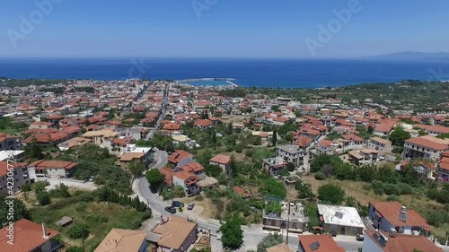 Aerial view of the small town of Kyparissia, Greece photo