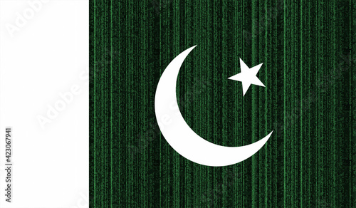 Pakistan grunge, old, scratched style flag