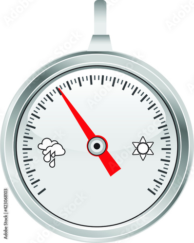 Vector Illustration of a Barometer, Weather, Thermometer