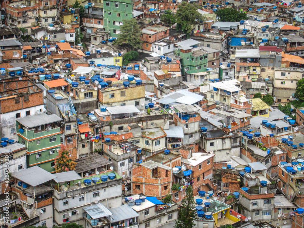 slum santa marta, favela, rio de janeiro, brazil, south america