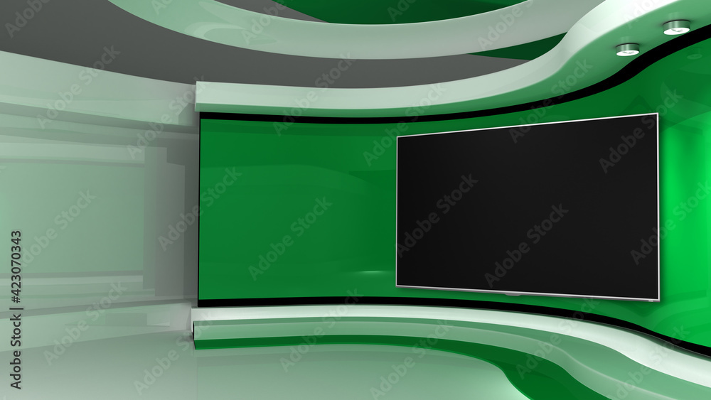 TV studio. Green studio. Green background. News studio. The perfect ...