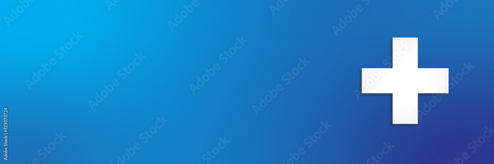 Obraz premium Blue Banner White Medicine Cross