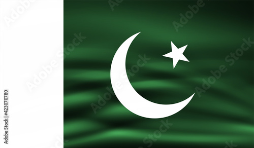 Pakistan grunge, old, scratched style flag