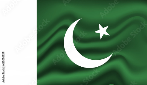 Pakistan grunge, old, scratched style flag