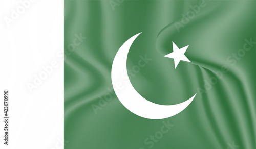 Pakistan grunge, old, scratched style flag