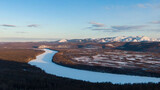taiga far East of Russia . Amgun river top view
