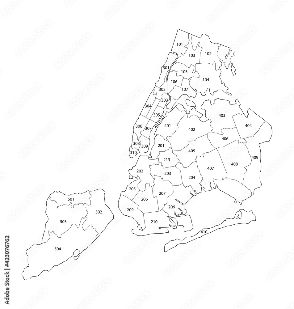 White Blank Map Of New York City Stock Vector Adobe Stock 1000 F 423076762 Zo5LMh33ePlsxbt5ROqjQzAcAh2hi3RY