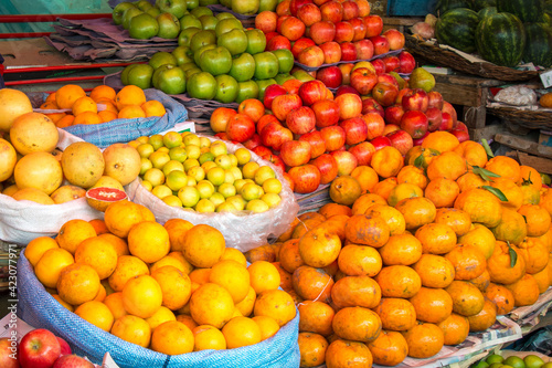 fruit and vegetables at market in sucre, bolivia