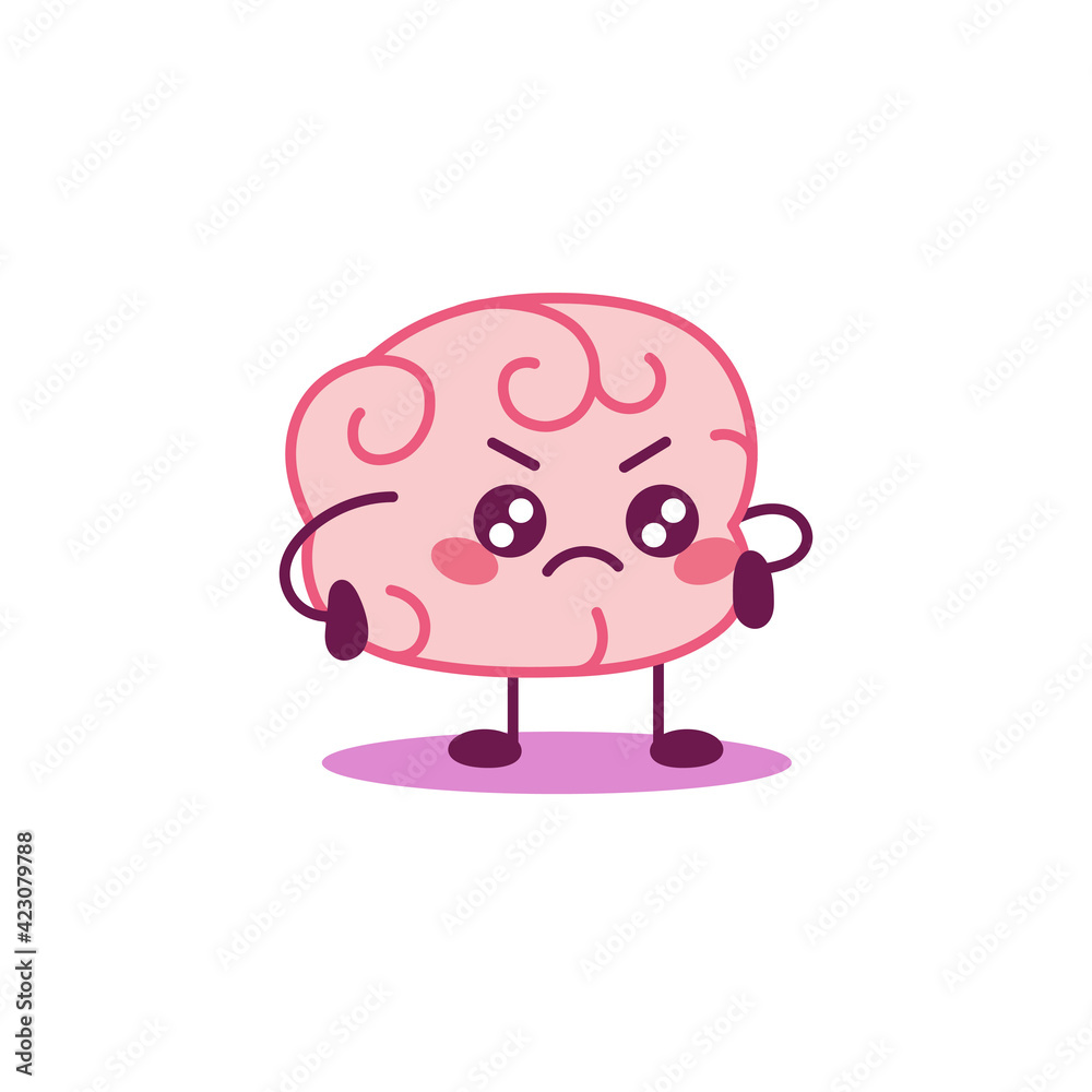 Isolated angry brain cartoon - Vector illustration desing Isolated angry brain cartoon - Vector illustration desing